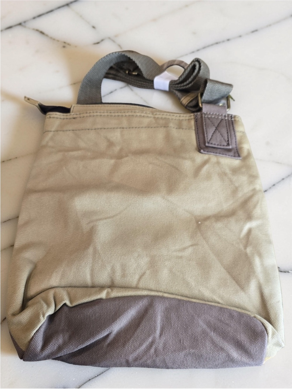 Chala Crossbody Bag in Olive, Brown, Tan with Paw Charm - Picture 3 of 5
